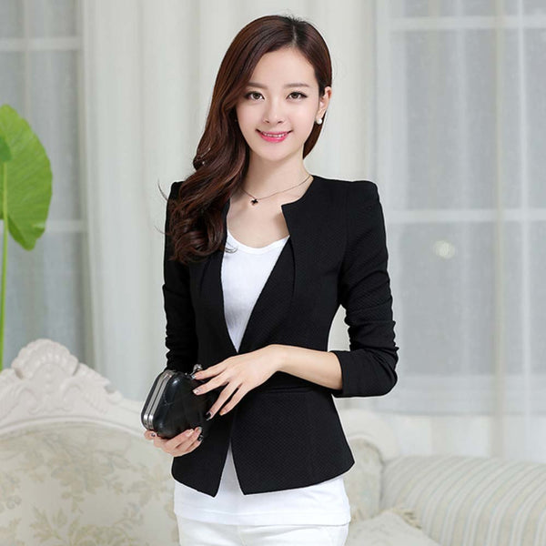 1PC Women Blazer Spring Slim Top Elegant Short Blazers Long Sleeve Blaser Suit Female Suit Office Lady Work Wear Coat YL026