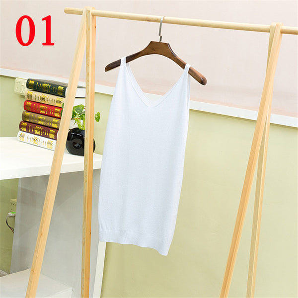 Long Style V Neck Vest Women Sliver Thread Club Vest Sexy Sequined Knitted Tank Tops Female Blusa Solid Casual Vest Sweater
