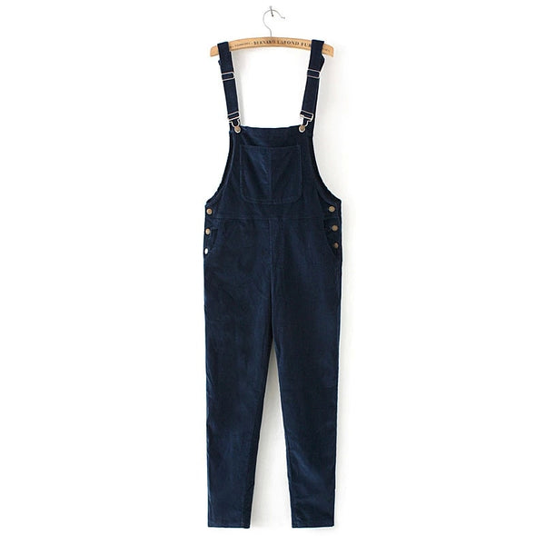 Spring Fashion Regular Corduroy Womens Rompers Pockets Full Length Overalls For Women Bodysuit Rompers Womens Jumpsuit