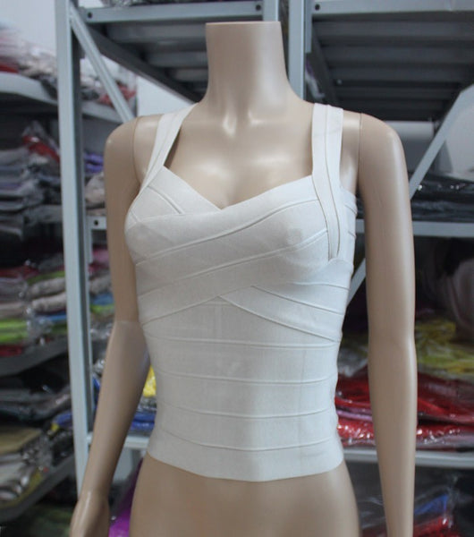 women elastic stretch celebrity bandage top deep V vest multi solid colors tight cute sweet singlet drop ship HLV108