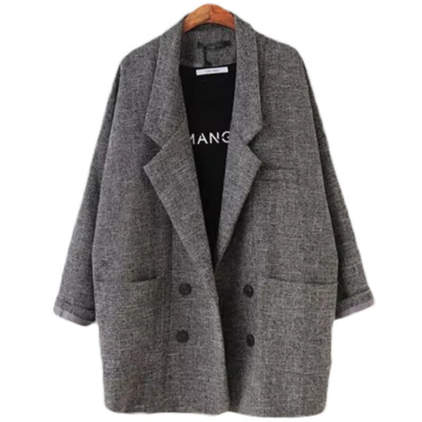Blazers Women's Slim Fit Blazer Suit Jacket Khaki Gray plaid Women Plus Size Casual Vintage Suit Blazer Female