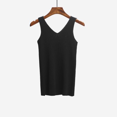 New Women Solid Tank Tops Shirts Girls' Ice Silk Knitted Vest Tank Fem Casual Sleeveless Summer Tops Ladies' Sexy Tanks