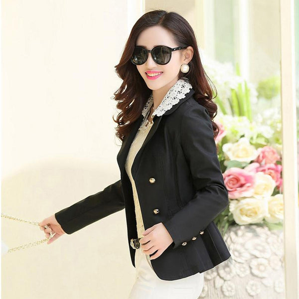 2022 Suit Jacket Women New Fashion Casual Short Blazer Women Suit Office Slim long-sleeve double-breasted Khaki Suits Blazer