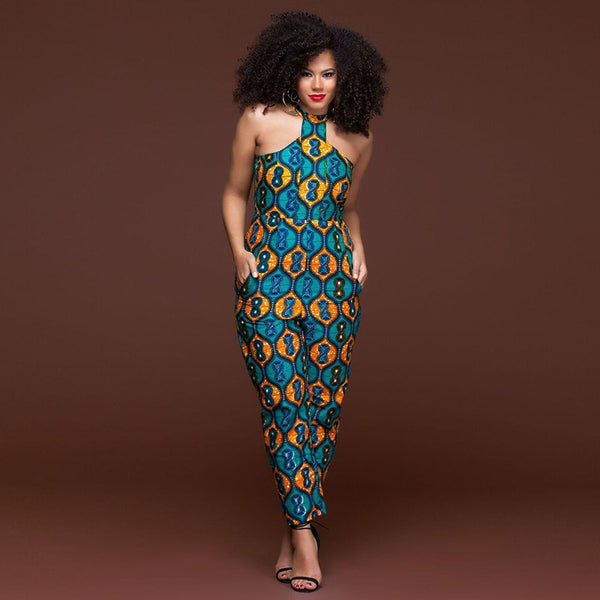 Summer Sexy Off Shoulder Jumpsuit Indie Folk print Tight Playsuit Women Club Beach Party Romper Suit sleeveless Overalls