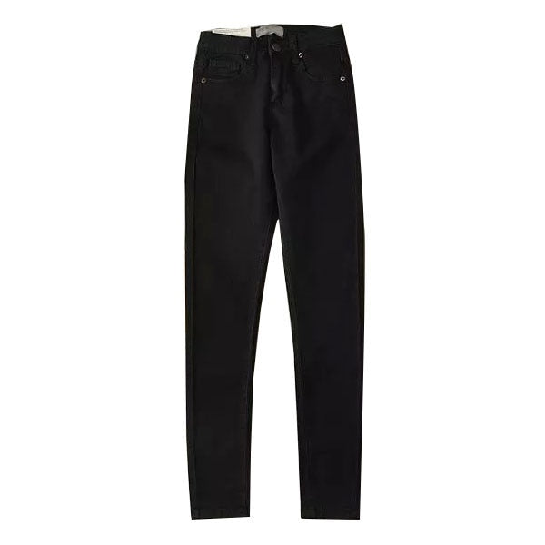Vintage Mom Fit High Waist Jeans Elastic Femme Women Washed Blue Denim Skinny Jeans Classic Pencil Pants C3553