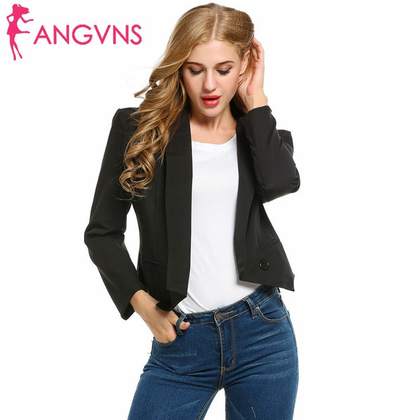 Women Fahion Lapel Long Sleeve Open Front Solid Casual Blazer Work Office spring 2022 winter Oficina de trabajo Blazer