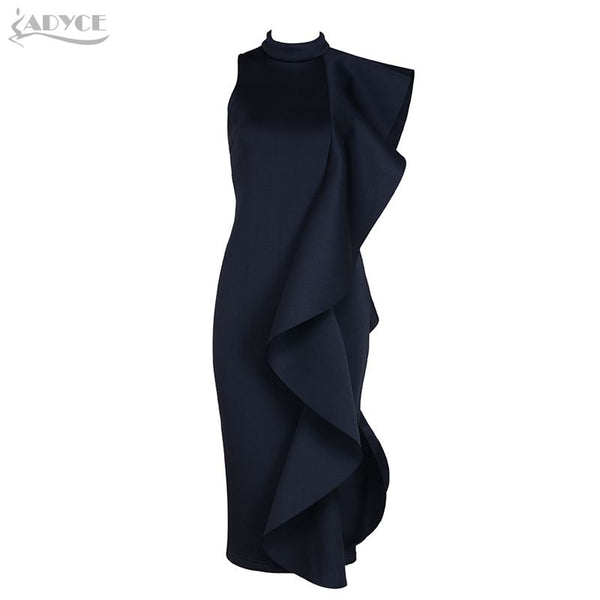 New Women Dress Sexy White Sleeveless Patchwork Ruffles Bodycon Vestidos Celebrity Party Dress Clubwear