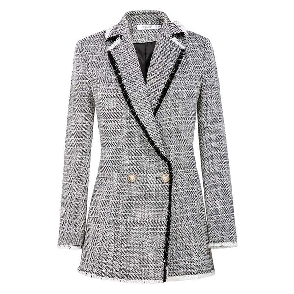 Autumn Fashion White Blazer Suit Women Sweet Double Breasted Female Long Sleeve Ladies Office Casual Blazer Jackets Coat Zevrez