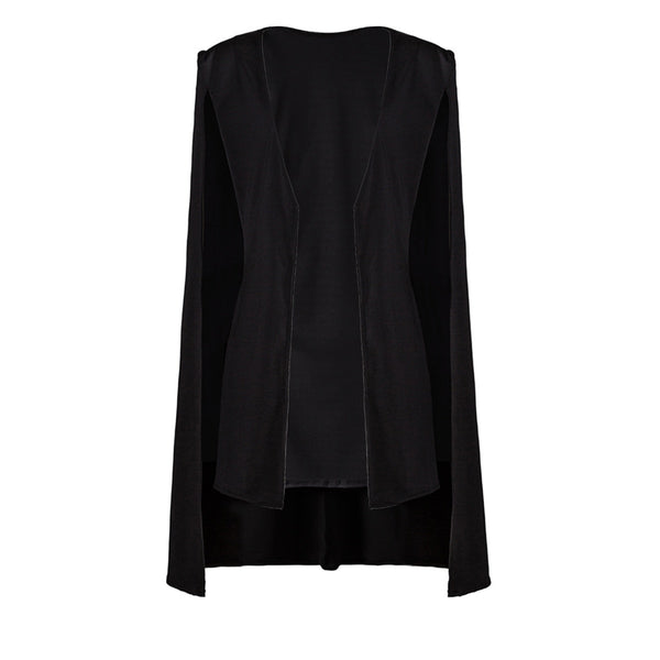 Autumn Women Long Cloak Blazer Coat Cape Cardigan Jacket Slim Office Simple White Blazers Coat Suit Black Jacket Outwear