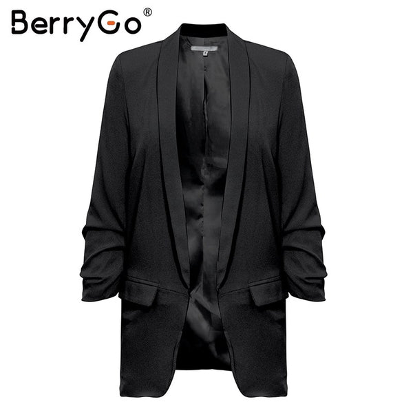 Office lady white blazer women 2022 Casual pocket streetwear autumn blazer coats Elegant ladies blazer female coats new