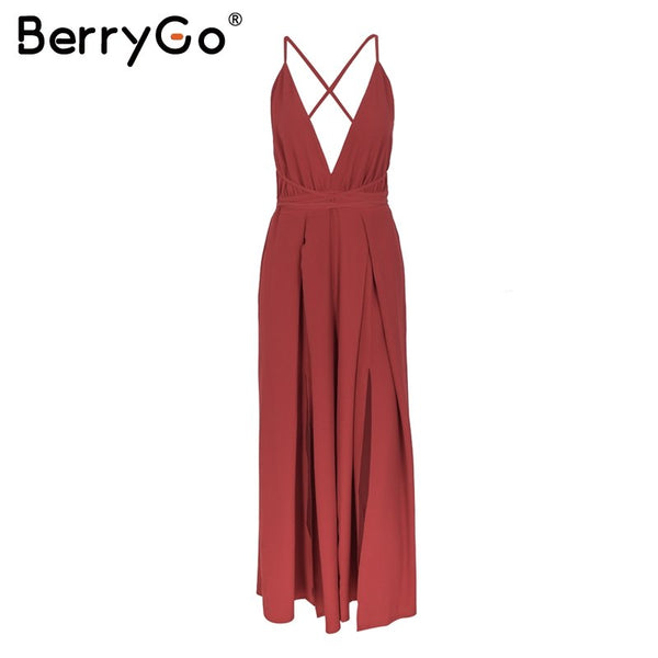 Sexy v neck backless print jumpsuit women romper Halter lace up high waist jumpsuit Split wide leg summer jumpsuit 2022