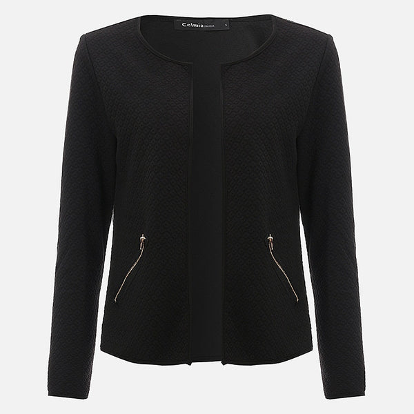 Blazers Women Short Jacket Autumn Plaid Coat Casual Slim Suit Cardigan Winter Blazer Feminino Grey Outwear Plus Size