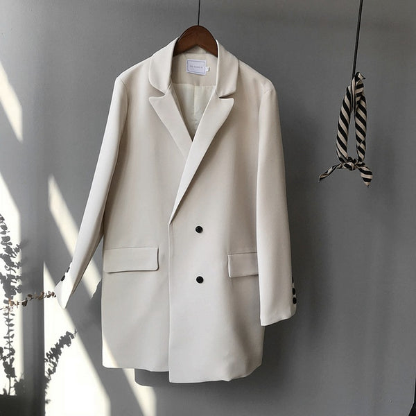 Daily Apparel 2022 Spring Fashion Long Sleeve Top Jacket Good Version Double Breasted Suit Collar Elegant Blazer for Women