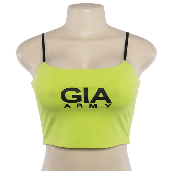 Women Fashion Letter Print Summer Tank Camis Sexy Spaghetti Strap Cotton Crop Top Slim Casual Tank Top Vest Camisoles