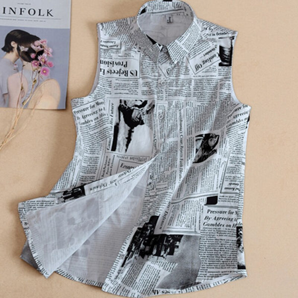 False Collar Lapel Blouse necktie collar White grey Fake collar Removable Detachable English newspaper printing shirt collar
