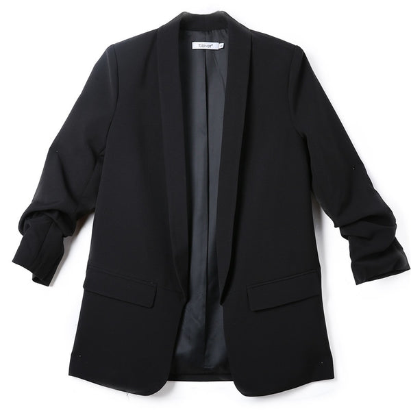 Fashion Autumn Women Blazers and Jackets Work Office Lady Suit Slim White Black None Button Business female blazer Coat Talever
