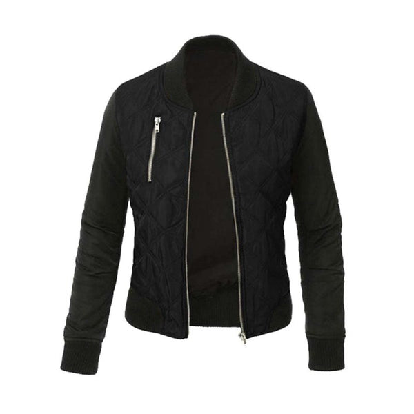 Fashion Women Comfortable Coat Long Sleeve Zipper Suit Solid Jacket Blazer Tops