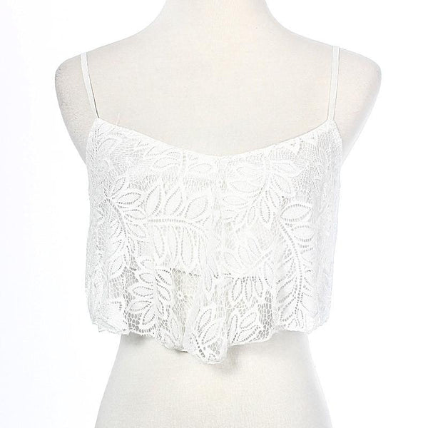 Sexy off shoulder Women Lace Crop Top Bralette Bralet Floral Printed Streetwear slim Shirt Cami cropped Tank top