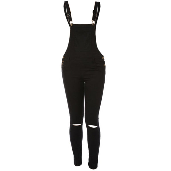 Jumpsuit 2022 Women Loose Denim Bib Hole Pants Overalls Jeans Demin Trousers S40