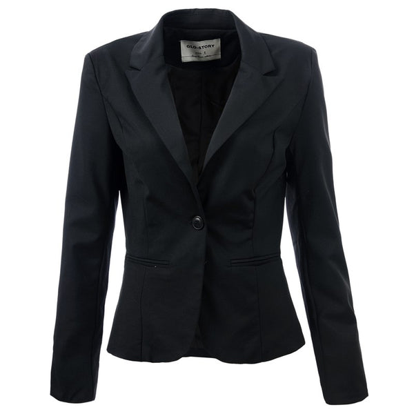 2022 New Spring Slim Women Blazer Coat Casual Women Jacket Long Sleeve One Button Suit Ladies Blazers Work Wear 1377