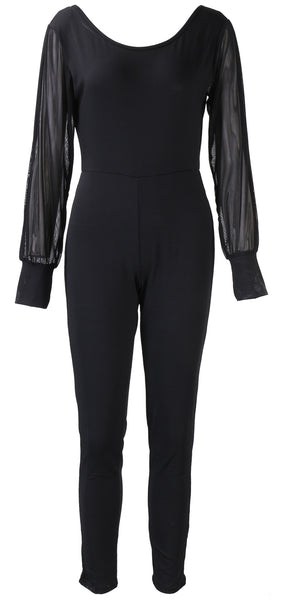 High Quality Mesh Long Sleeve Sexy Women Backless Party Jumpsuit Playsuit Ladies Bodycon Romper Trousers Clubwear for woman