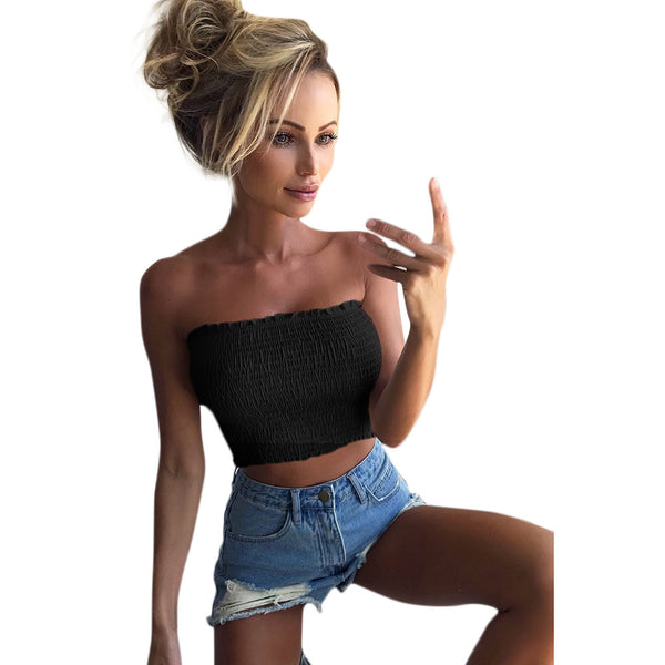 Hot sexy Women crop top Strapless Elastic Streetwear Lingerie off shoulder crop top Colete Feminino Chalecos Mujer