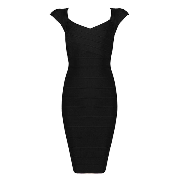 Short Sleeve Bodycon Women Bandage Dress Fashion Knee Length Solid Summer Women Party Dress Vestidos 2022