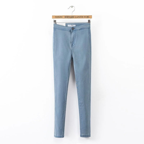 Jeans Woman Denim Pencil Pants Vintage High Waist Jeans Women Casual Stretch Skinny Jeans Femme Black Blue