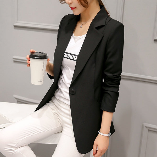 Suit coat for women Blazers female autumn new ladies casual suit Blazers Slim long-sleeved womens long Blazers