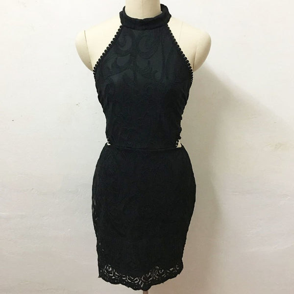 New Sexy Bakcless Dress Women Fashion Chain Halter Bodycon Party Dress Sleeveless Elenagt Women Dress Vestidos