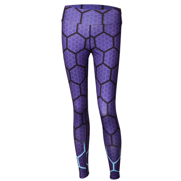 Fashion Honeycomb Printed Christmas Leggings Women High Waist Fitness Legging Push Up Jeggings Pants Women