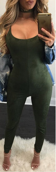 New Arrvial Rompers Backless women jumpsuits 2022 tight long pants Sexy O-neck Bandage Lace-UP Suede Women garment jumpsuit