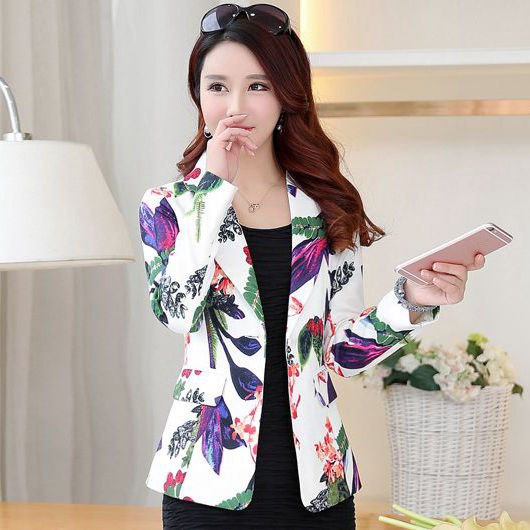New Printed Women Blazer 2022 Spring And Autumn Women Short Slim Single buckle Blazer Women Fashion Large size S-3XL Blazer X462