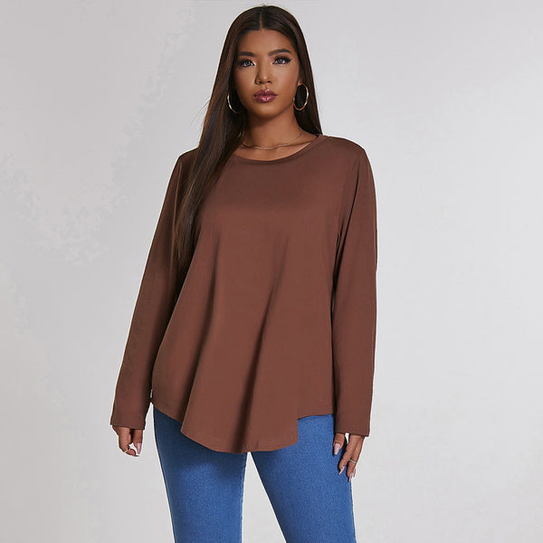 Plus Size Blouse Large Size T-shirts for Women 4xl Elegant Summer 2023 Long Sleeve Oversized Solid Loose Ladies Tops