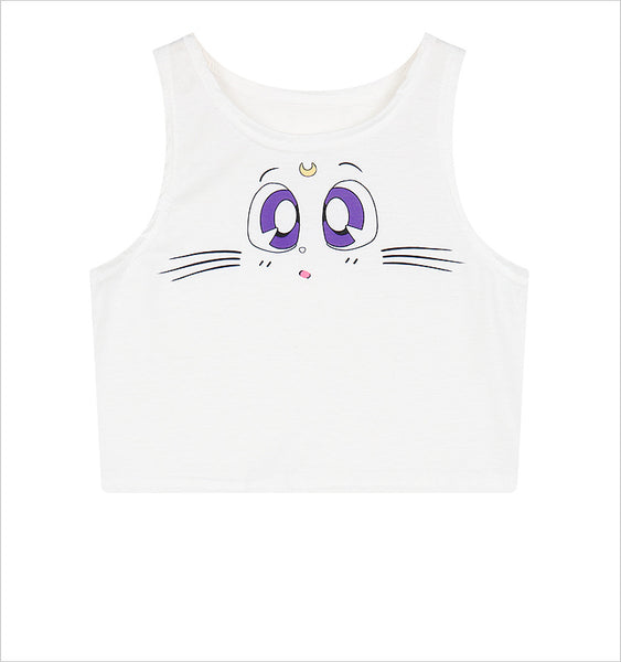 Pokemon Crop Top Women Camis Sailor Moon Pikachu Charmander Squirtle Bulbasaur Print Tank Tops Harajuku Sleeveless Tee Vest