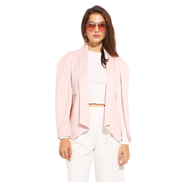 Richkoko New Fashion Autumn Women Jacket Cardigan Street Coats Work Suits Unique Sleeve Design Champagne Cape Blazer Weminino