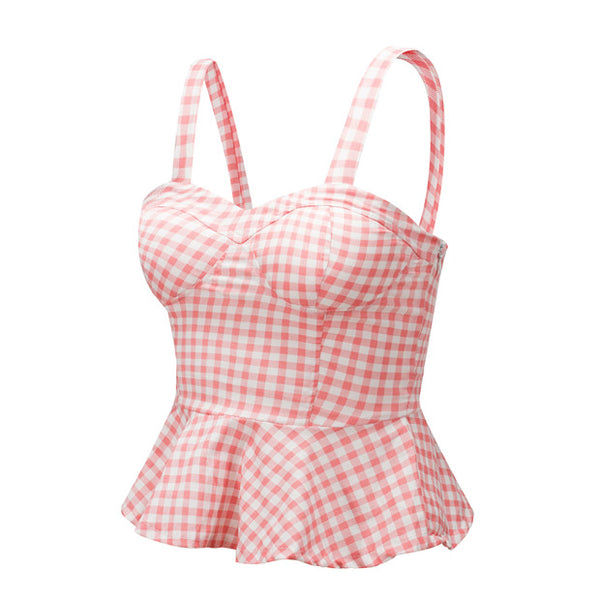 Ruffle Crop Top Bandage 2022 Summer Short Tank Top Print Cute Blusa Slim Camisole Tank Vest Female Cropped Tops Bustier Woman