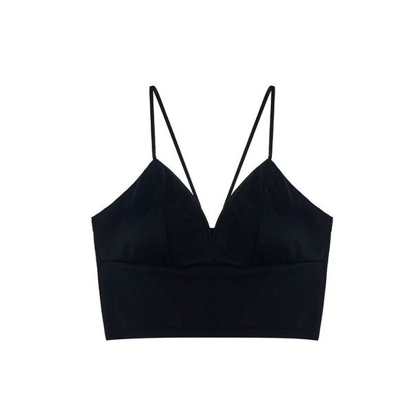 Sexy Crop Top Women Satin Silk Camis Bralette Camisole feminino Spaghetti Strap Cropped t shirt Ladies Crochet Camis 2022
