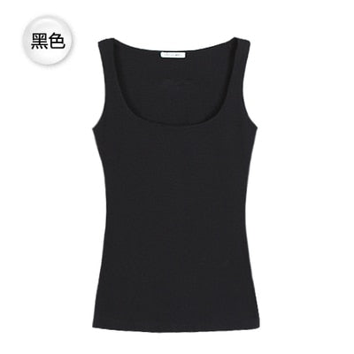 Sexy Low-Cut Tank Tops Women Large U-neck Bottoming Cotton Basic Tanks Sexy Nightclubs Clothing Plus Size Tanks Black White Gray