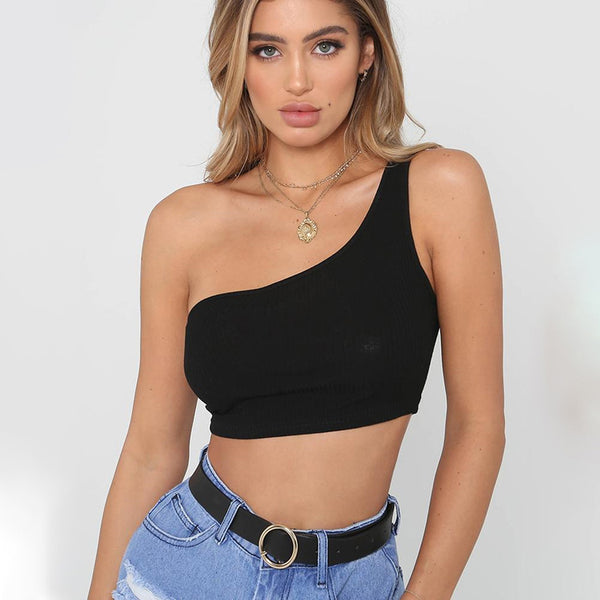 Sexy Off The Shoulder Women Sleeveless Tank Top Slash Neck Short Crop Black White Tube Tops Elegant Summer Cropped Bustier