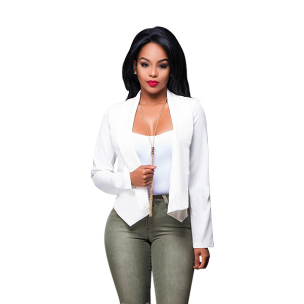 Sexy Spring and Autumn Women Blazer Long Sleeve No Button Women's Jacket Office High-Grade Fashion Slim Short Women's Suits