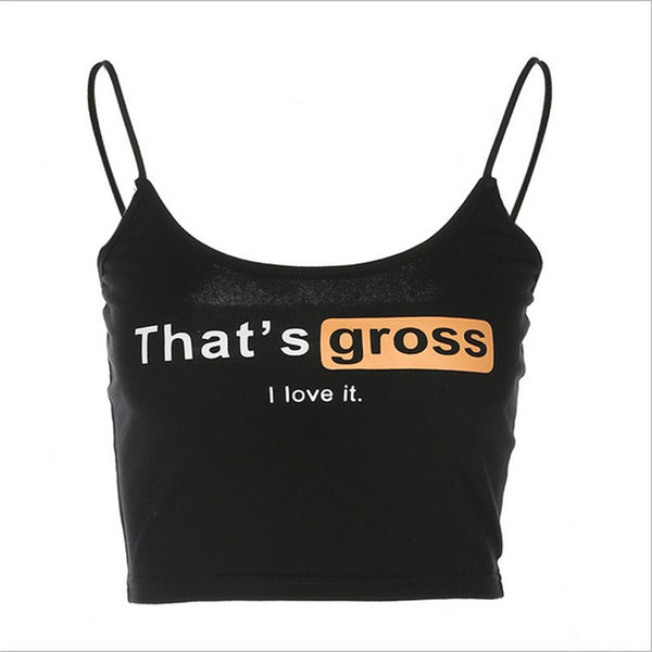 Sexy Women Crop Top 2022 Summer Printing Letter Embroidery Strap Tank Tops Cropped Feminino Ladies Elastic Shirt Vest Camisole