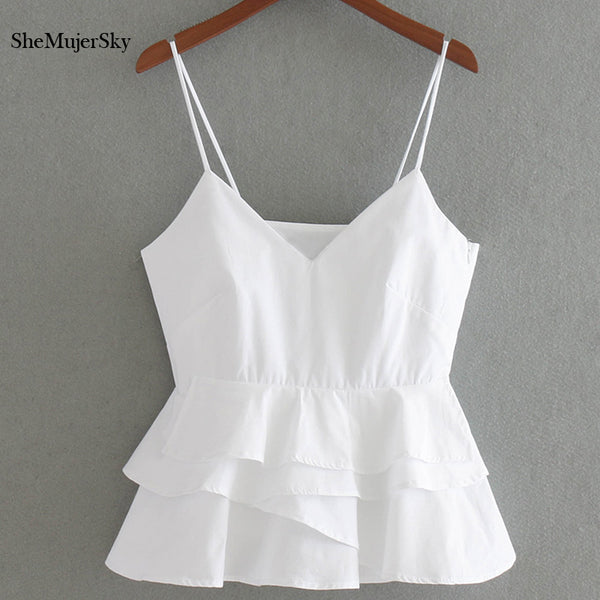 White Crop Top Women 2022 Summer Sleeveless Halter Tops Fem Sexy Cropped