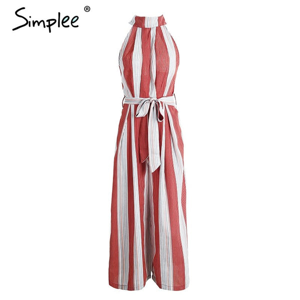 Strapless halter print long jumpsuit romper women Elegant high waist short overalls 2022 beach party loose playsuit