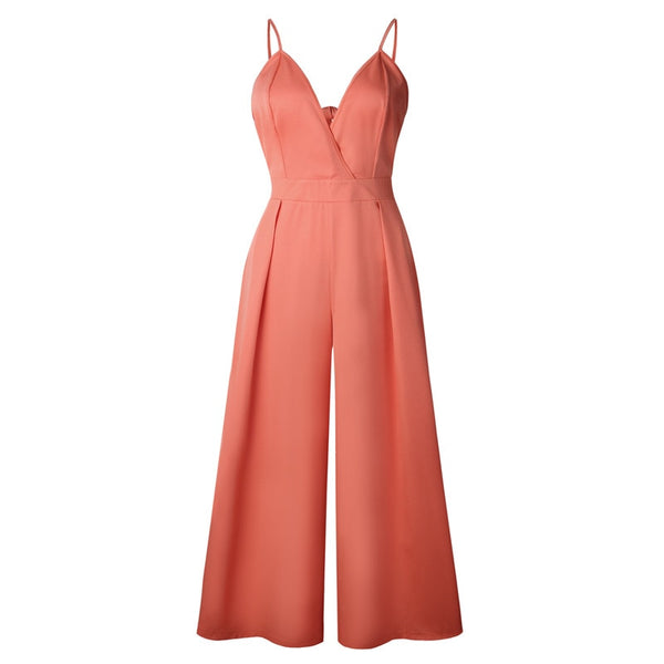 Sleeveless Summer Style Beach Women Jumpsuit 2022 New Casual Loose Bow Women Rompers Sexy Women Clothing ZLD778