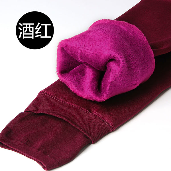 Step On The Foot Thick Pearl Fleece Winter Plus Velvet Thickening Legging Autumn And Winter Women's One Piece Pants Warm Pants