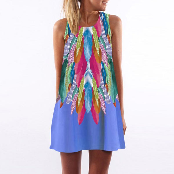 Summer Chiffon A line Mini Dress Women Fashion sexy beach clothes dresses for women 2022 WS6417W