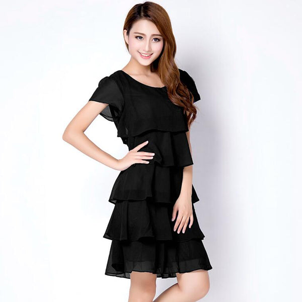 Summer Elegant Chiffon Dress Bodycon Casual Women Dress Robe 2022 Short sleeves o-Neck Dresses Plus Size woman clothing 5XL
