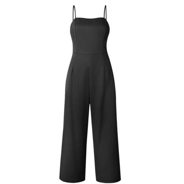 Elegant Wide Leg Jumpsuit Women Long Rompers 2022 Casual Ladies Overalls Beach Playsuit Summer Ladies Long Jumpsuit