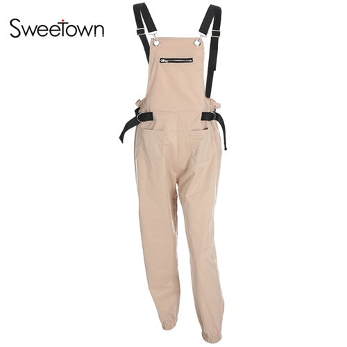 Casual Off Shoulder Strapless Jumpsuit Korean Style Long Jumpsuit Khaki Autumn 2022 Rompers Womens Jumpsuits Streetwear